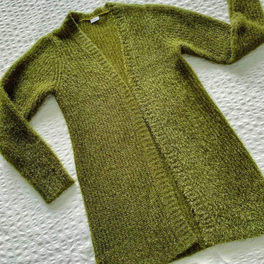Green Fuzzy Cardigan